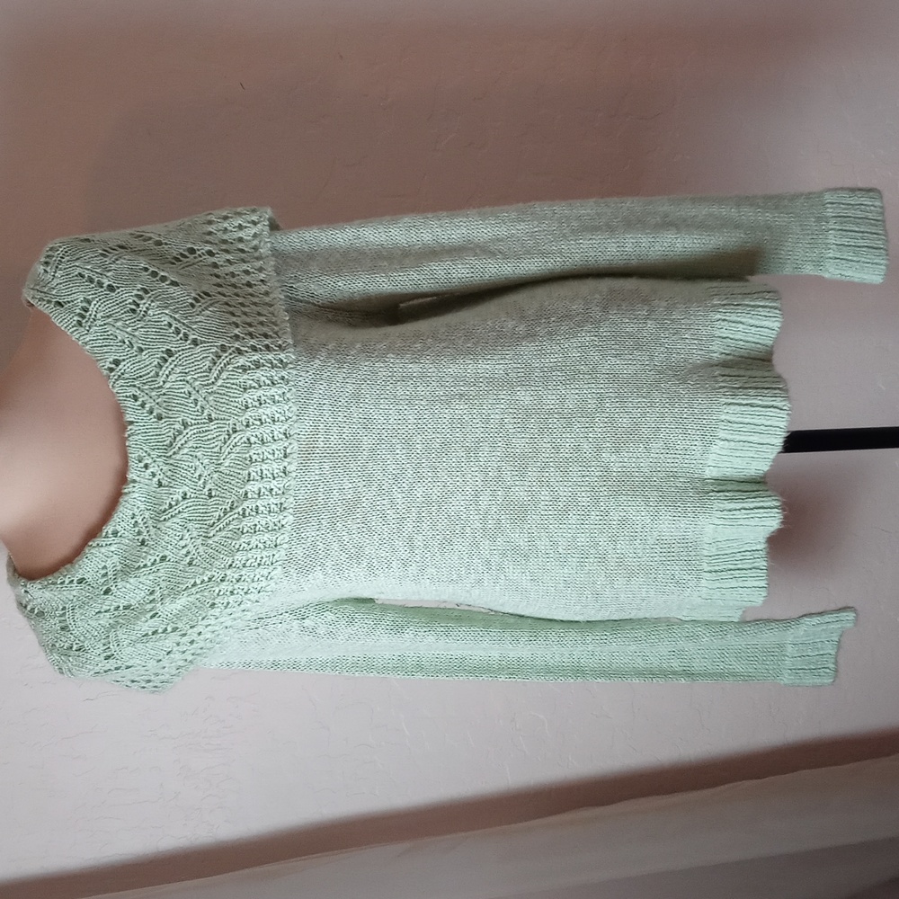Mesh + Lace Cowl Neck Sweater